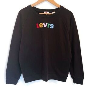 Levi's Black‎ Sweatshirt with Colorful Letters - Women's Size Medium